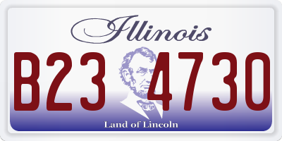 IL license plate B234730