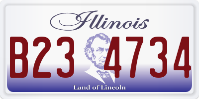 IL license plate B234734