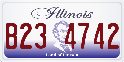 IL license plate B234742