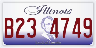 IL license plate B234749