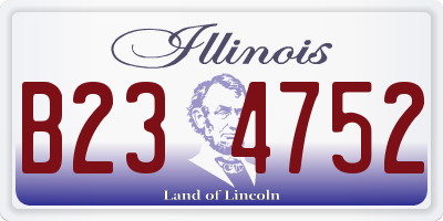 IL license plate B234752