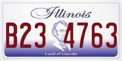 IL license plate B234763