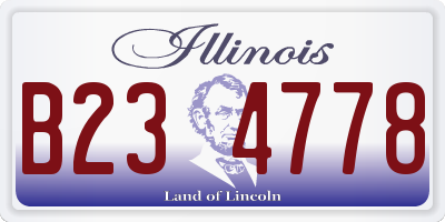 IL license plate B234778
