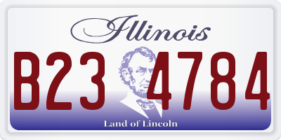 IL license plate B234784