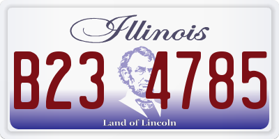 IL license plate B234785