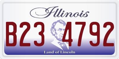 IL license plate B234792