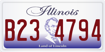 IL license plate B234794