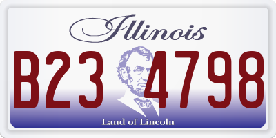 IL license plate B234798