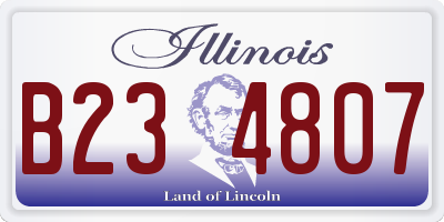 IL license plate B234807