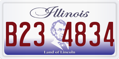 IL license plate B234834