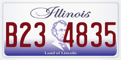 IL license plate B234835