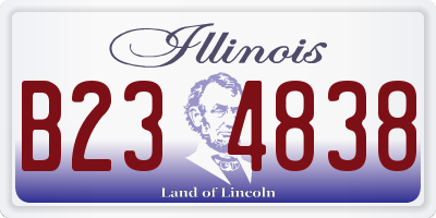 IL license plate B234838