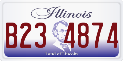 IL license plate B234874