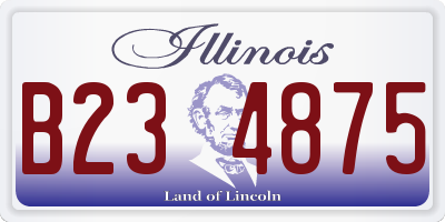 IL license plate B234875