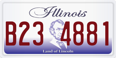 IL license plate B234881