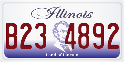 IL license plate B234892