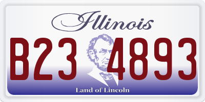 IL license plate B234893