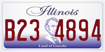 IL license plate B234894