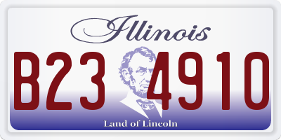 IL license plate B234910