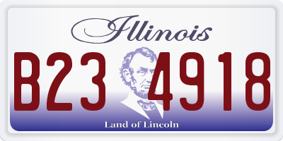 IL license plate B234918