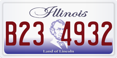IL license plate B234932