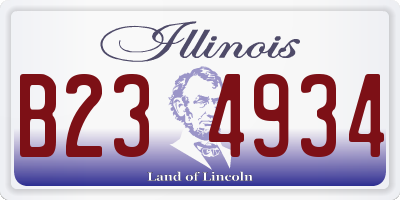 IL license plate B234934