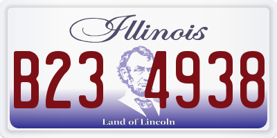 IL license plate B234938