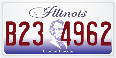 IL license plate B234962