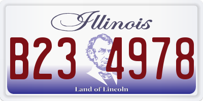 IL license plate B234978