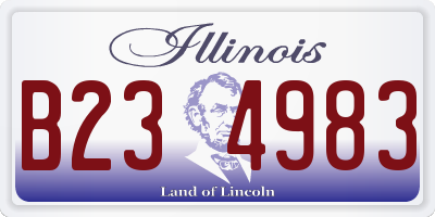 IL license plate B234983