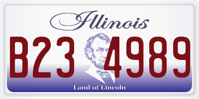 IL license plate B234989