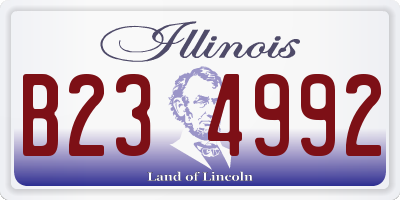 IL license plate B234992