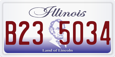 IL license plate B235034