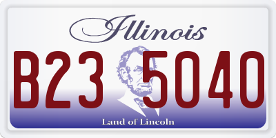 IL license plate B235040