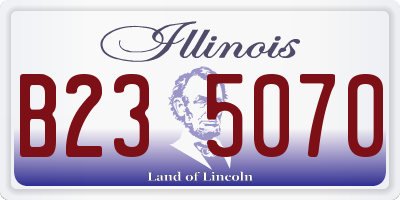 IL license plate B235070