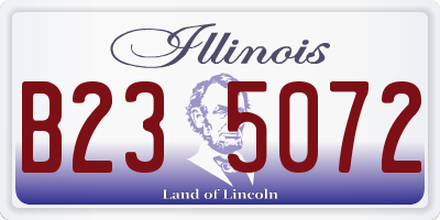 IL license plate B235072
