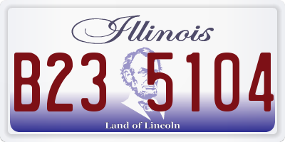 IL license plate B235104
