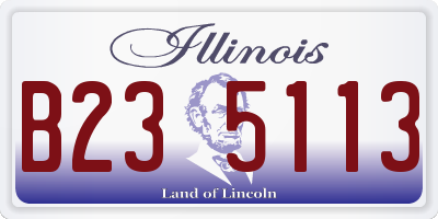IL license plate B235113
