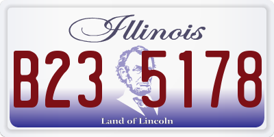 IL license plate B235178