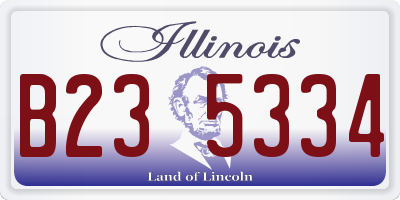 IL license plate B235334