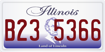 IL license plate B235366