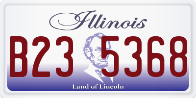 IL license plate B235368