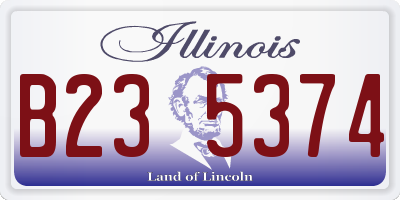 IL license plate B235374