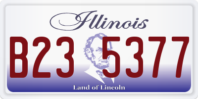 IL license plate B235377
