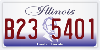 IL license plate B235401