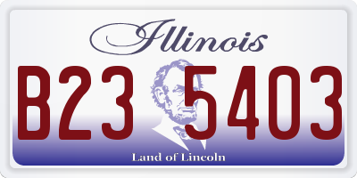 IL license plate B235403