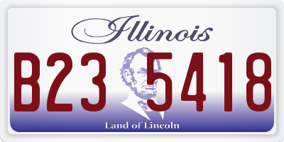 IL license plate B235418