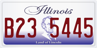 IL license plate B235445
