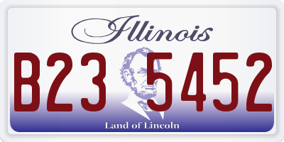 IL license plate B235452
