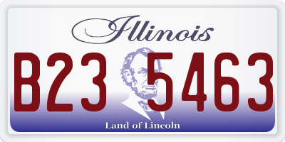 IL license plate B235463